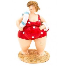 Fat Lady in Swimming Costume Ornament - Red/Navy/Blue Home Outdoor Decor           352385773584